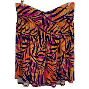 LANE BRYANT Tropical Palm Leaf Print Skirt